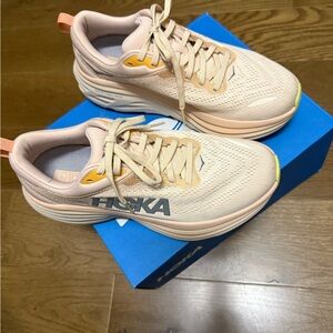 Hoka pink Bondi 8 sneakers